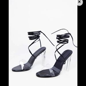 Pretty little thing black heels